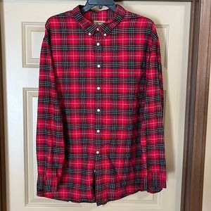 The Foundry Co. 4XLT Long Sleeve Red/Blk Plaid:  Button Up 97% Cotton 3% Poly
